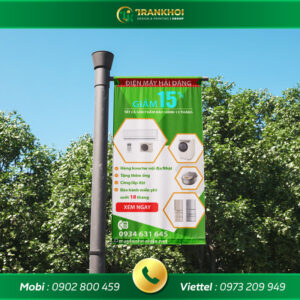 phướn treo, banner quảng cáo ngoài trời máy giặt