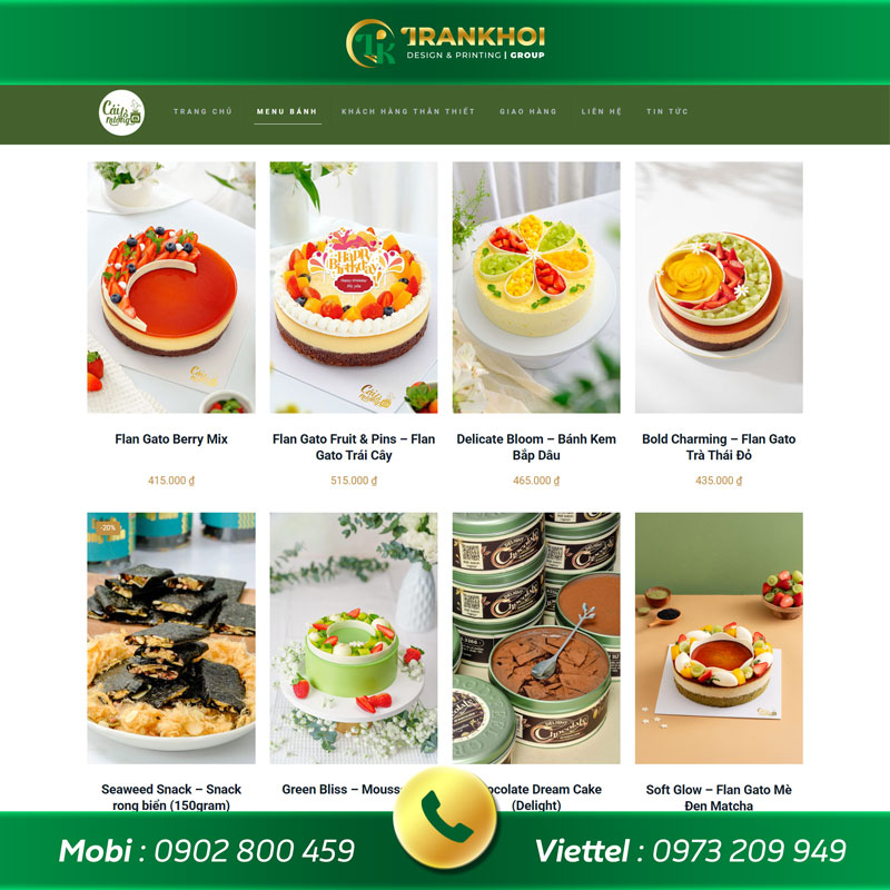 website tiệm bánh ngọt 2