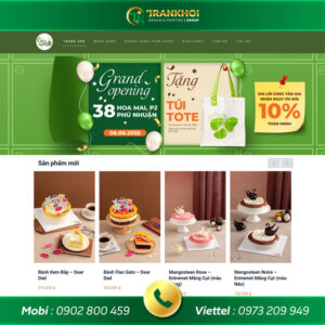 website tiệm bánh ngọt