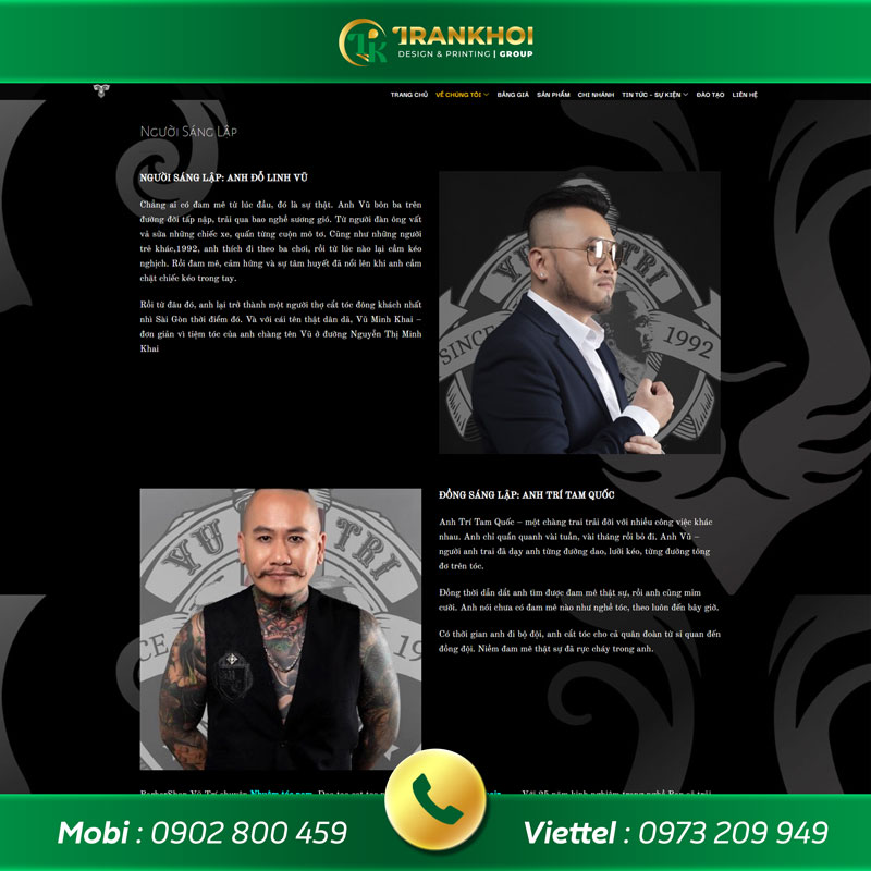 web tiệm tóc nam 2
