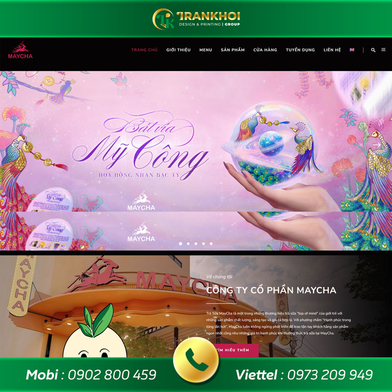 web trà sữa