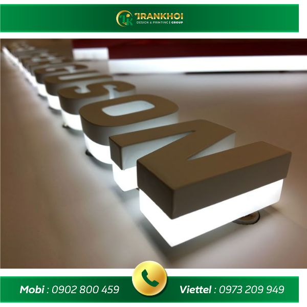 thi công chữ nổi